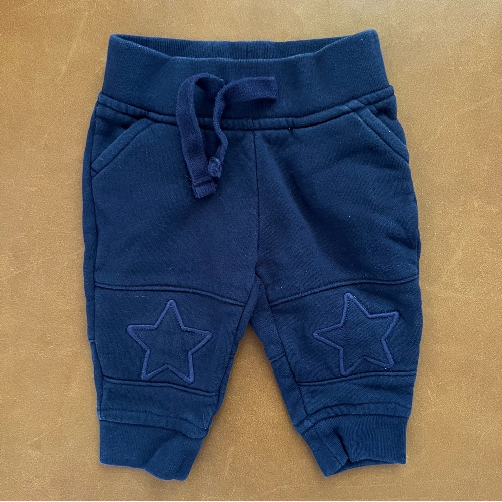 GAP Baby Navy Star Moto Cotton Joggers, 3-6mo